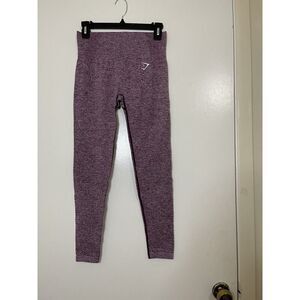 GYMSHARK red maroon space dye seamless high rise leggings small